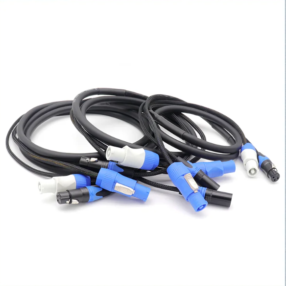 Wholesale Combi Powercon Cable 3 Pin XLR 1M 2M 3M 4M 5M DMX Hybrid Stage Lighting Control for Performance and Studio Use