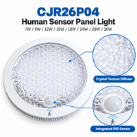 Plafonnier LED rond avec capteur de mouvement PIR, plusieurs options d'alimentation, marche/arrêt automatique pour couloir, hall d'entrée, éclairage domestique