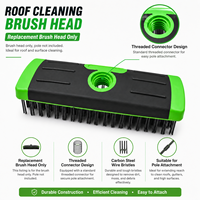 Brosse de nettoyage de toiture robuste en acier au carbone de 7 pouces pour l'élimination du mousse et le nettoyage des pavés