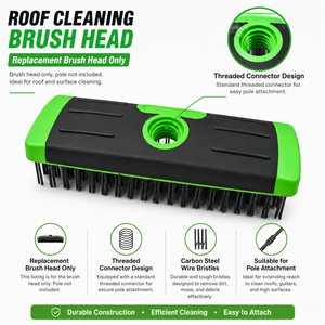 Brosse <span class=keywords><strong>de</strong></span> nettoyage <span class=keywords><strong>de</strong></span> <span class=keywords><strong>toiture</strong></span> robuste en acier au carbone <span class=keywords><strong>de</strong></span> 7 pouces pour l'élimination du mousse et le nettoyage des pavés - Product Image 4