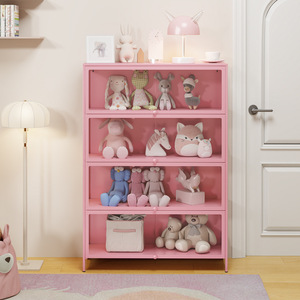Vitrine d'exposition sur pied en acier pour figurines, cosmétiques, sacs, livres - Étagère anti-poussière pour la maison - Product Image 2