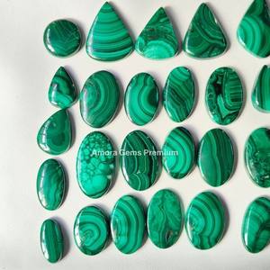Piedra preciosa suelta cabujón de malaquita natural para la fabricación de joyas, piedra pulida de color verde profundo, ideal para colgantes de anillos - Product Image 3