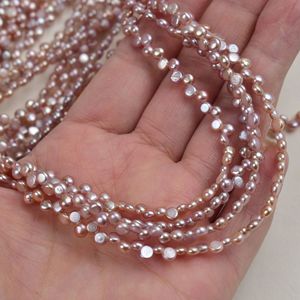 Perles de Mantou économiques de 3-4 mm, 28 trous, perles d'eau douce naturelles, perles plates, perles à pain, matériel manuel de bricolage, perles en vrac - Product Image 4