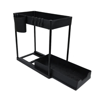 Rangement de cuisine à 2 étages tiroir coulissant sous évier organisateur salle de bain rangement étagère en plastique support organisateur d'évier
