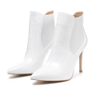 Bottines en cuir verni <span class=keywords><strong>Beige</strong></span> pour femmes, chaussures à talons aiguilles, bout pointu, collection automne-hiver 2022 - Product Image 6