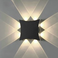 Applique murale LED carrée moderne minimaliste étanche intérieur/extérieur en aluminium 3500K blanc chaud AC 85-265V pour chambre et salon Ra80