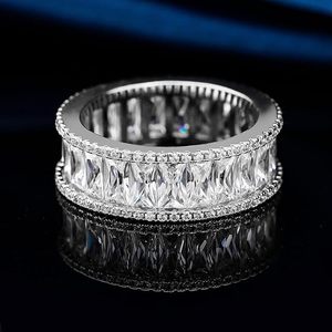 RFJEWEL 2026 Nuevo Anillo de Latón de Alta Calidad con Circonita Cúbica de Corte Princesa, Estilo Hiphop de Lujo, Joyería de Moda Unisex, Plateado/Dorado - Product Image 4