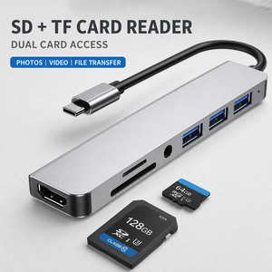 7 in 1 <b>USB</b> C <b>Hub</b> 4K <b>USB</b> 3.0 SD TF Card Reader Audio Type C Multiport Adapter for Laptop OEM Wholesale - Product Image 5