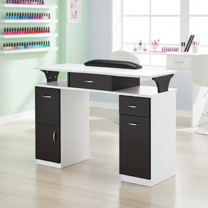 Table à ongles en bois moderne Table de manucure portable pour salon et centre commercial TS-7121 - Product Image 1