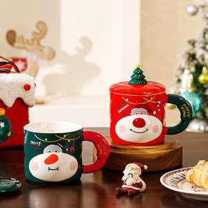 Tazas de Cerámica Navideñas Nórdicas con Tapa, Tazas Creativas para Parejas, Tazas Lindas de Navidad - Product Image 2