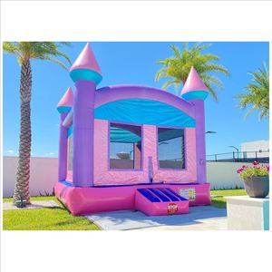 Lều phao lâu đài công chúa màu hồng nhỏ 13ft, khuyến mãi nóng, tổ hợp cầu trượt nhà banh cho bé gái, lý tưởng cho tiệc trẻ em ngoài trời - Product Image 6