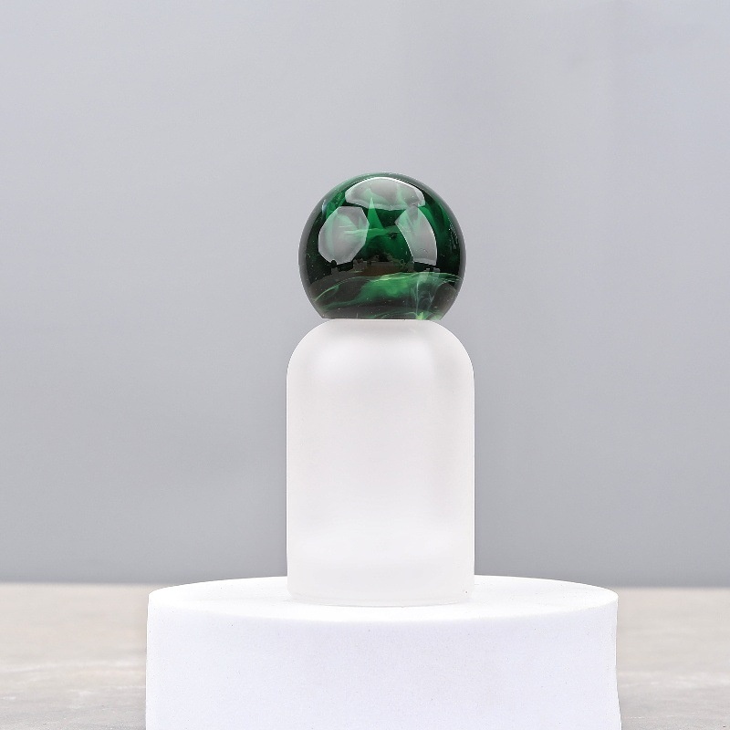 frosted bottle+peacock green marble cover