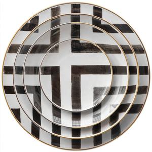 Vente en gros d'assiettes de luxe écologiques en porcelaine osseuse avec motif végétal Vaisselle en céramique de l'Ouest - Product Image 2