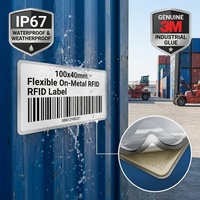 Étiquette RFID anti-métal flexible de grande taille, puce U9, 100x40mm, autocollant UHF pour conteneur