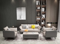 Ekintop Canapés Modulaires Modernes pour Bureau à Domicile, Ensemble de Canapés de Direction en Cuir, Mobilier de Salon pour Bureau