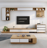 Nouveau design Offre Spéciale support TV et table basse support TV noir salon moderne mdf support TV de style moderne et table centrale