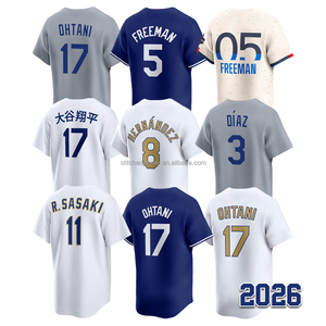 Camiseta de Béisbol 2026 Estilo Moderno para Hombre, Cosida, Edwin Diaz, Freddie Freeman, <span class=keywords><strong>Enrique</strong></span> Hernandez, Roki Sasaki, Max Muncy, Shohei Ohtani - Product Image 1