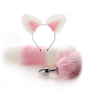 Jouet anal queue de renard colorée en fausse fourrure avec oreilles mignonnes et amusantes pour le jeu de rôle SM, pour femmes et hommes, plug anal queue de renard amusant