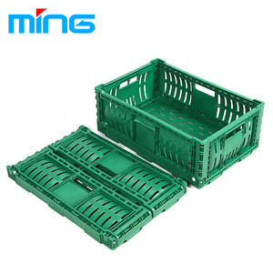 heavy duty HDPE collapsible storage foldable Plastic folding vented fruit crates for fruits and vegetables