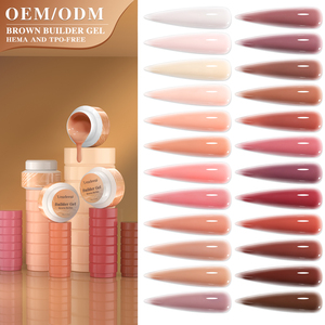 Vendeeni เจลต่อเล็บอะคริลิคเจลต่อเล็บสีน้ำตาล24สีโพลีเจล TPU Hema ฟรีเจลแข็ง20g อุปกรณ์ทำเล็บเจลยูวี - Product Image 1