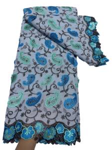 Tissu en maille de polyester respirant et doux à 100 %, dentelle à motif floral 3D, articles en stock pour robe femme - Product Image 4