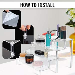 Acrylic Riser Clear Display Risers Stand Perfume Acrylic <strong>Shelves</strong> Multi Tiered Cupcake Shelf for Amiibo <strong>Funko</strong> <strong>POP</strong> Figures - Product Image 2