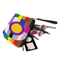 Pochette de maquillage personnalisée à thème arc-en-ciel LGBTQIA imprimée UV pour les voyages interurbains, le rangement de produits de beauté et la vente en gros