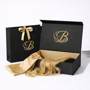 Diseño personalizable de cartón peluca <span class=keywords><strong>caja</strong></span> de embalaje cinta cajón rectángulo pelo cajas para mechones - Product Image 5