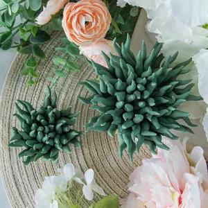 F012 4.72 Inch Green Succulent Porcelain Flowers Handmade Ceramic Flower Wall Decor Hanging For Home