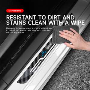 แผ่นกันรอยขอบประตู<span class=keywords><strong>รถ</strong></span>ยนต์แบบสลักเลเซอร์โลโก้ตามสั่ง 4 ชิ้น ป้องกันรอยขีดข่วน ใช้ได้กับรถยนต์ทุกประเภท - Product Image 3