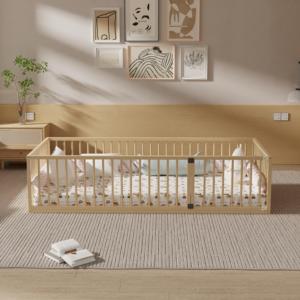 Parc pour bébé en bois massif personnalisable, barrière de lit multifonctionnelle, cloison de jeu, séparateur de pièce, conception sûre et robuste, service OEM ODM - Product Image 3