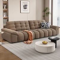 Canapé convertible en tissu chenille en forme de U, trois places, style moderne et simple, couleur crème, design mobile pour appartement