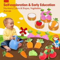 Livre sensoriel Montessori sur le thème de la ferme pour l'éducation précoce, développement de la motricité fine, jouet sensoriel 3D en feutre avec marionnettes à doigts pour tout-petits