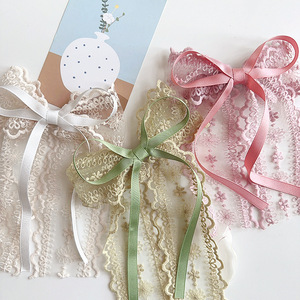 กิ๊บติดผมผ้าลูกไม้ติดผมสำหรับผู้หญิง,ที่หนีบผมประดับโบว์สองชั้นแฟชั่นใหม่ - Product Image 2