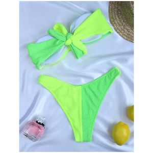 Ensemble de <span class=keywords><strong>micro</strong></span>-bikinis HANO pour femme, couleur bonbon, ouvert, sexy, bandeau, haut de plage, maillot de bain - Product Image 4