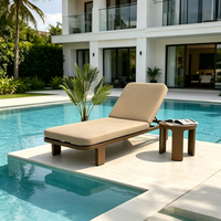 Chaise longue de luxe réglable en métal pour l'extérieur, en alliage d'aluminium marron, résistante à l'eau, personnalisable