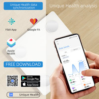 Báscula Digital Inteligente con Bluetooth para Baño, con Pantalla LED Personalizada, para Medir Peso Corporal, IMC y Grasa Corporal