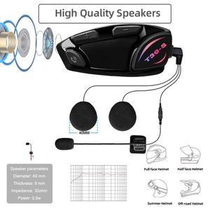 Auriculares Inalámbricos Bluetooth T30S para Casco, Intercomunicador 5.3 para Motocicleta - Product Image 4