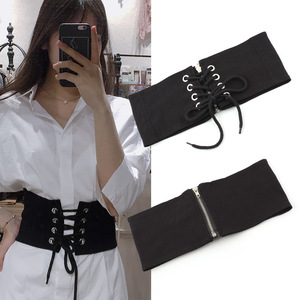 Cintura Corsetto <span class=keywords><strong>Elastica</strong></span> Larga per Donna, <span class=keywords><strong>Fascia</strong></span> Stringivita con Zip, Cinture Punk da Donna - Product Image 1