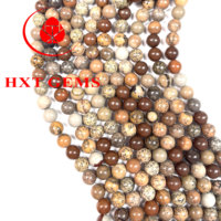 Perles rondes de 6mm en gros de jaspe panaché rouge naturel Perles naturelles