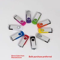 Flashdisk USB Logam Lipat Putar dengan Cetak Logo Kustom dan Ukiran, USB 3.1, Pilihan 8GB/16GB/32GB, untuk Perusahaan dan Pameran