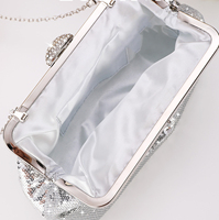 Pochette DINGMEI pour femme, design haut de gamme, artisanat complexe, luxe léger, polyester, sequins argentés, incrustée de diamants