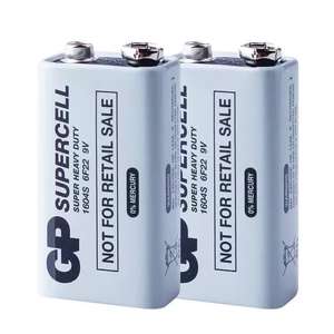 Pilas Primarias Alcalinas Secas de Carbono-Zinc <span class=keywords><strong>GP</strong></span> de <span class=keywords><strong>9V</strong></span> 6f22 1604S para Cámaras, Electrodomésticos, Electrónica de Consumo y Herramientas Eléctricas - Product Image 1