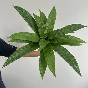 Meng Jie Artificial Bird's Nest Fern 30cm-100cm PVC Foliage Plant <b>Wall</b> Floor Decor Greenery - Product Image 1