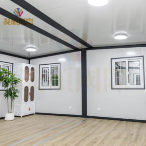 Conteneur pliable avec toit incliné de 40 pieds, haute capacité de charge, avec isolation en laine de roche, mousse de polyuréthane et mousse EPS, et panneaux solaires - Product Image 3