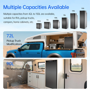 Réfrigérateur de voiture à faible bruit 12V 24V à double zone avec compresseur 132L pour camping-car, <span class=keywords><strong>camion</strong></span>, mobile, extérieur, congélateur - Product Image 3
