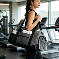 Sac de sport unisexe, sac de voyage de fitness, sac de sport de grande capacité avec poche imperméable et compartiment pour chaussures