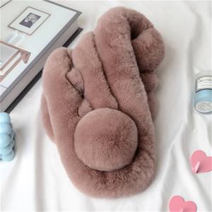 Nouvelle Écharpe en Fausse Fourrure de Lapin Rex Style Coréen pour Hommes et Femmes, Cache-Cou en Peluche à Trois Tubes pour l'Hiver, Écharpe Épaisse - Product Image 4