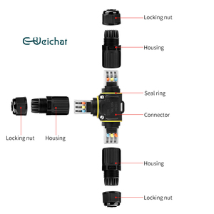 Khớp nối điện nhanh kiểu T <span class=keywords><strong>3</strong></span> cực <span class=keywords><strong>3</strong></span> chiều linh hoạt EW-P25T không cần ốc vít, dùng cho đèn LED RGB, chống nước IP68 - Product Image 3