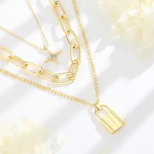 Merryshine perhiasan asli kalung liontin rantai berlapis emas 18k perhiasan vermeil emas 925 perak